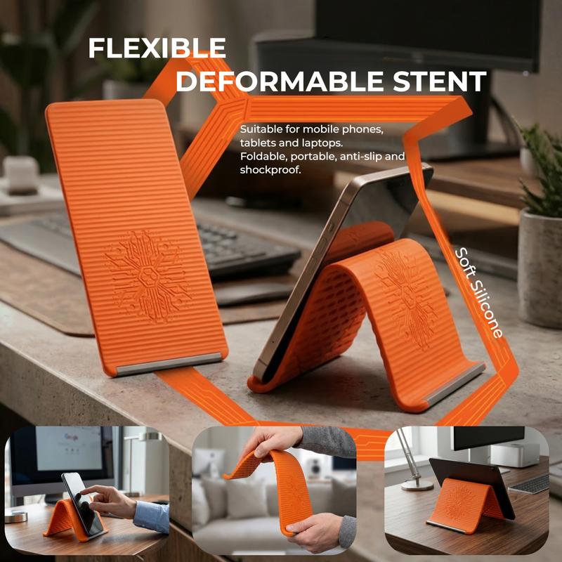 Foldable Silicone Aluminum Holder - Secure, Ergonomic Device Mount for Everywhere