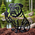 Funny Bulldog Metal Garden Decor