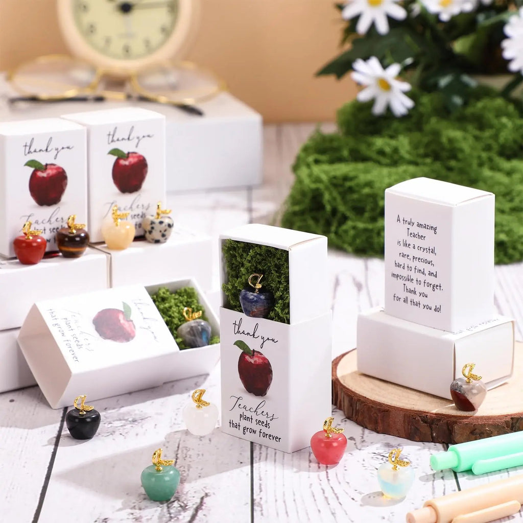 👩‍🏫💖Teacher Appreciation Crystal Apple Gift Set – Bulk 12/24 Packs🍎Ready to gift — no wrapping stress!🎁