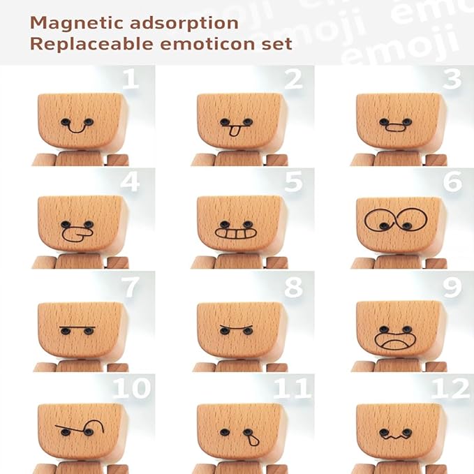 🔥Last Day 49% OFF - ❤🎁Shaking Feet Wooden Figure with 12PCS Magnetic Expressions