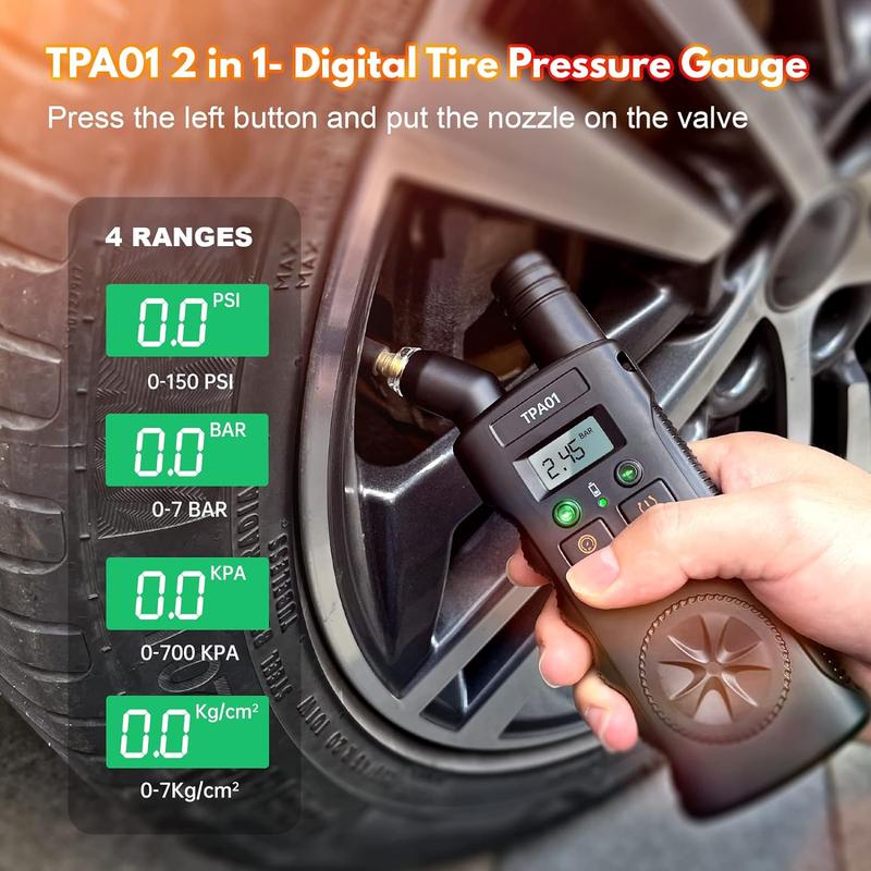 🚗TPMS 2-in-1 Relearn Tool & Digital Tire Pressure Gauge