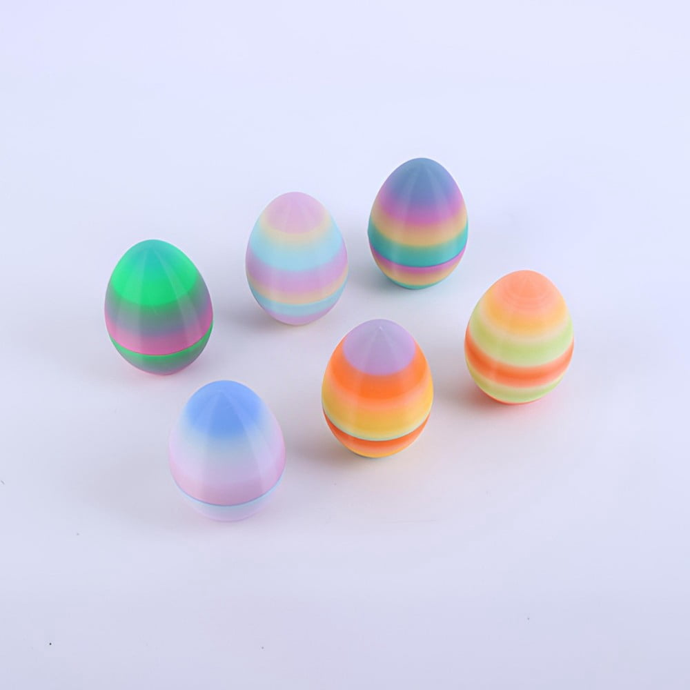 SHUWND 6PCS Set 3D Printed Bunny with Easter Egg, Mini Easter Eggs Fidget Toy 3D Articulated Crystal Bunny Eggs Mystery Egg Easter Basket Stuffers Surprise 3D Printed Animals Toy Set