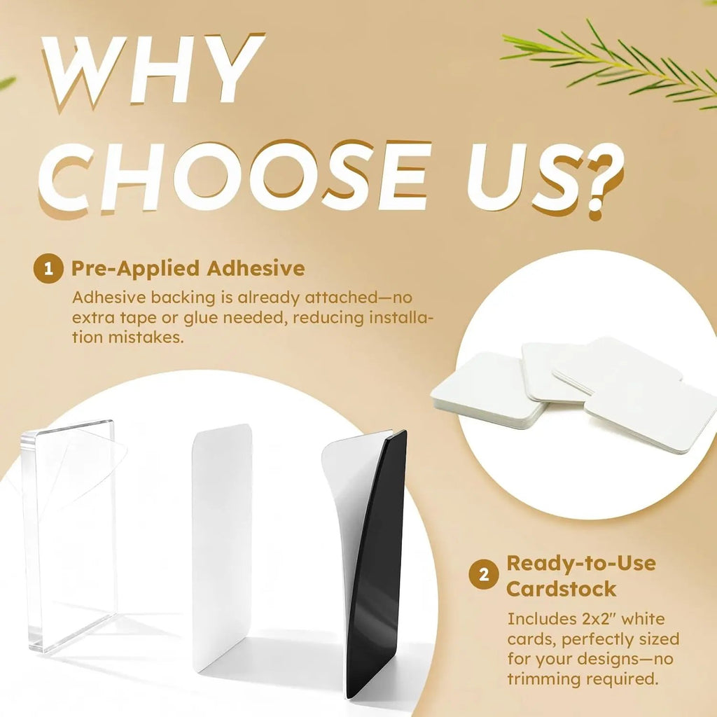 ✂🎞10 Pack 2"x2" Clear Acrylic DIY Fridge Magnets Set with Adhesive Backing – Square Magnetic Photo Frames💕