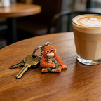 Monkey Hugging Monkey Keychain -Gift For Family, Friends, Loved Ones💋