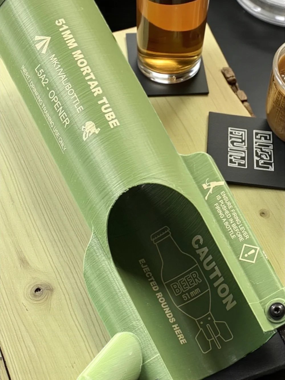 51mm Beer Bottle Mortar Bottle Opener – Novelty Cap-Launching Desk & Bar Accessory