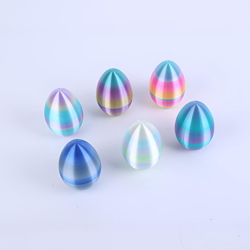 SHUWND 6PCS Set 3D Printed Bunny with Easter Egg, Mini Easter Eggs Fidget Toy 3D Articulated Crystal Bunny Eggs Mystery Egg Easter Basket Stuffers Surprise 3D Printed Animals Toy Set