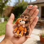 Monkey Hugging Monkey Keychain -Gift For Family, Friends, Loved Ones💋