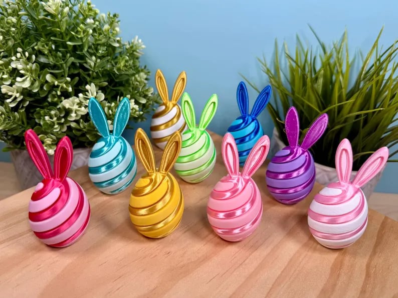 🔥Last Day 49% OFF - 🐰3D Printed Easter Egg Fidget Toy🐣 | Bunny Swirl Easter Basket💐