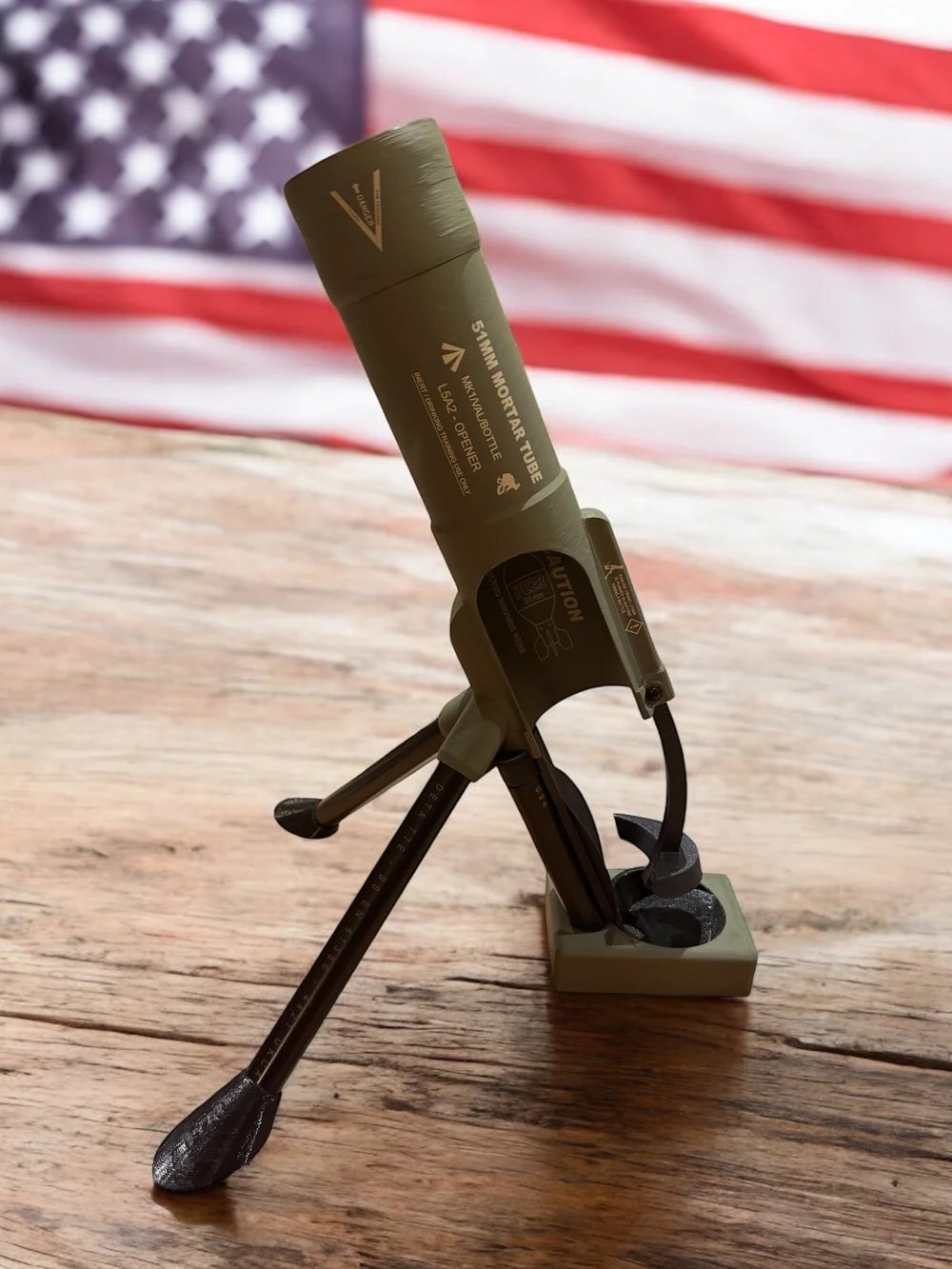 51mm Beer Bottle Mortar Bottle Opener – Novelty Cap-Launching Desk & Bar Accessory