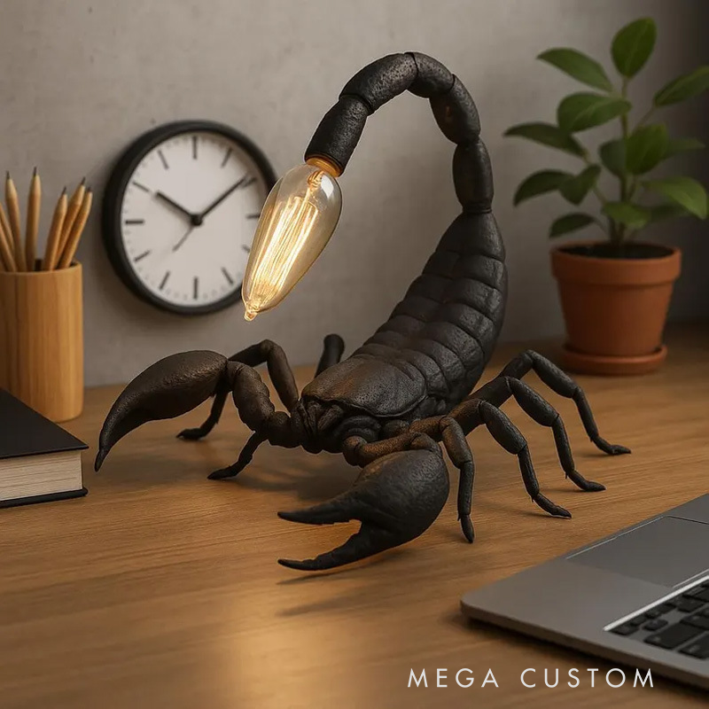 3D Printed Scorpion Desk Lamp - Realistic Animal-Shaped Accent Light for Home & Office