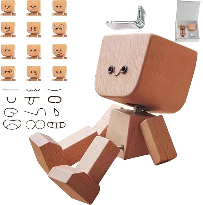 🔥Last Day 49% OFF - ❤🎁Shaking Feet Wooden Figure with 12PCS Magnetic Expressions