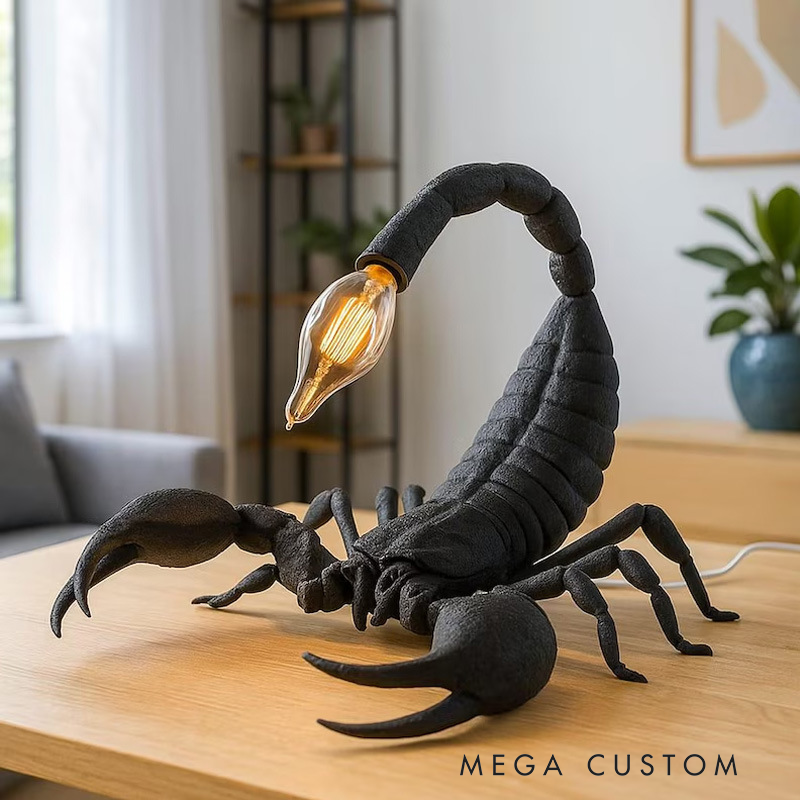 3D Printed Scorpion Desk Lamp - Realistic Animal-Shaped Accent Light for Home & Office