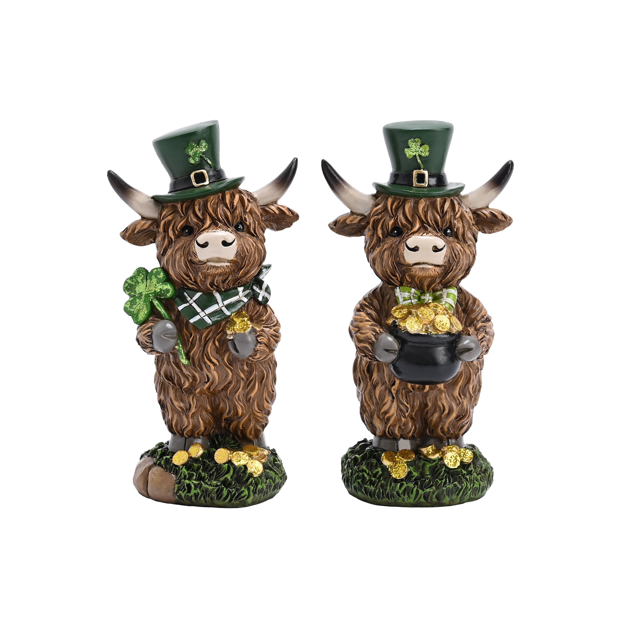 🍀St. Patrick’s Day Highland Cow Figurines💋