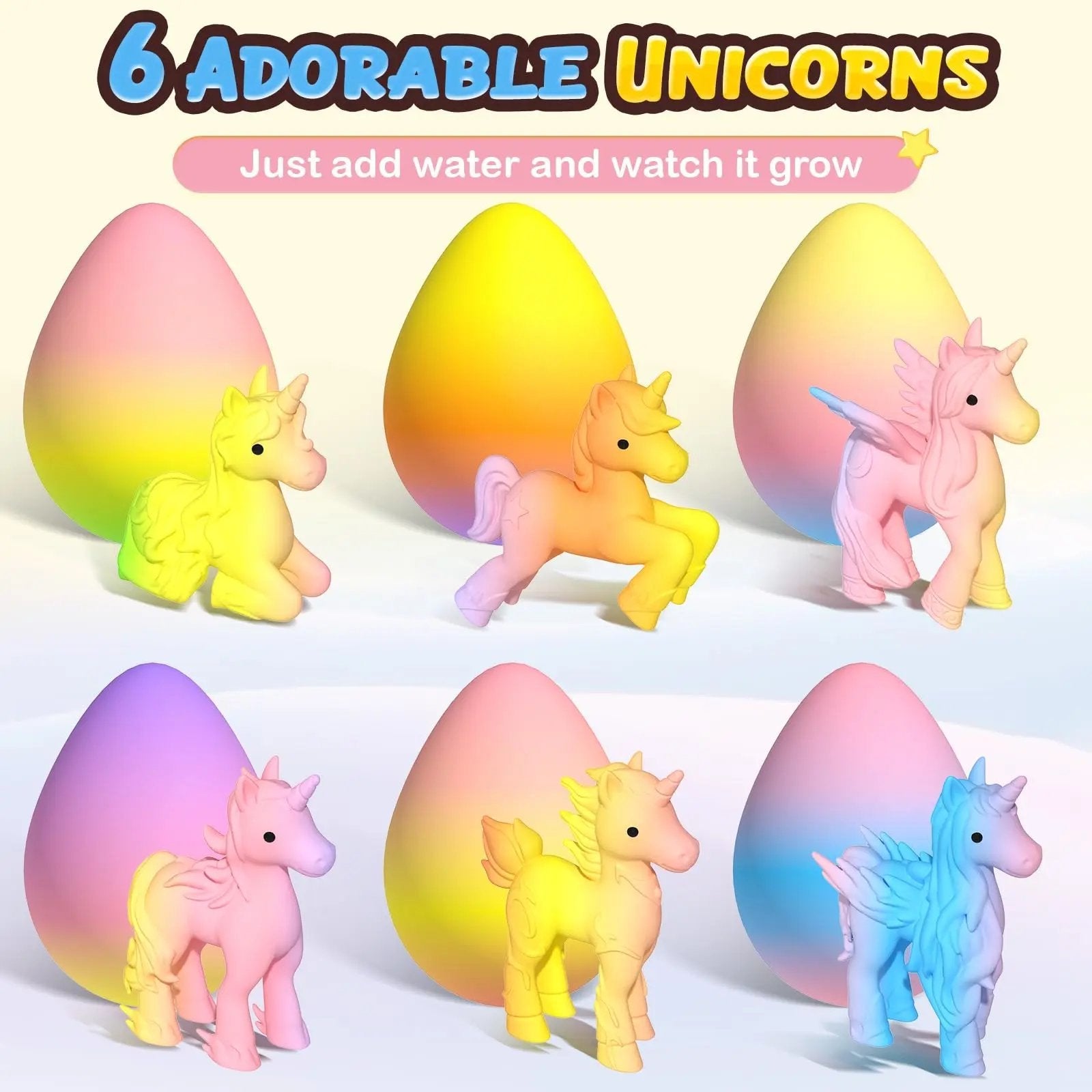 🦄 Magical Hatching Unicorn Eggs (6-Pack)