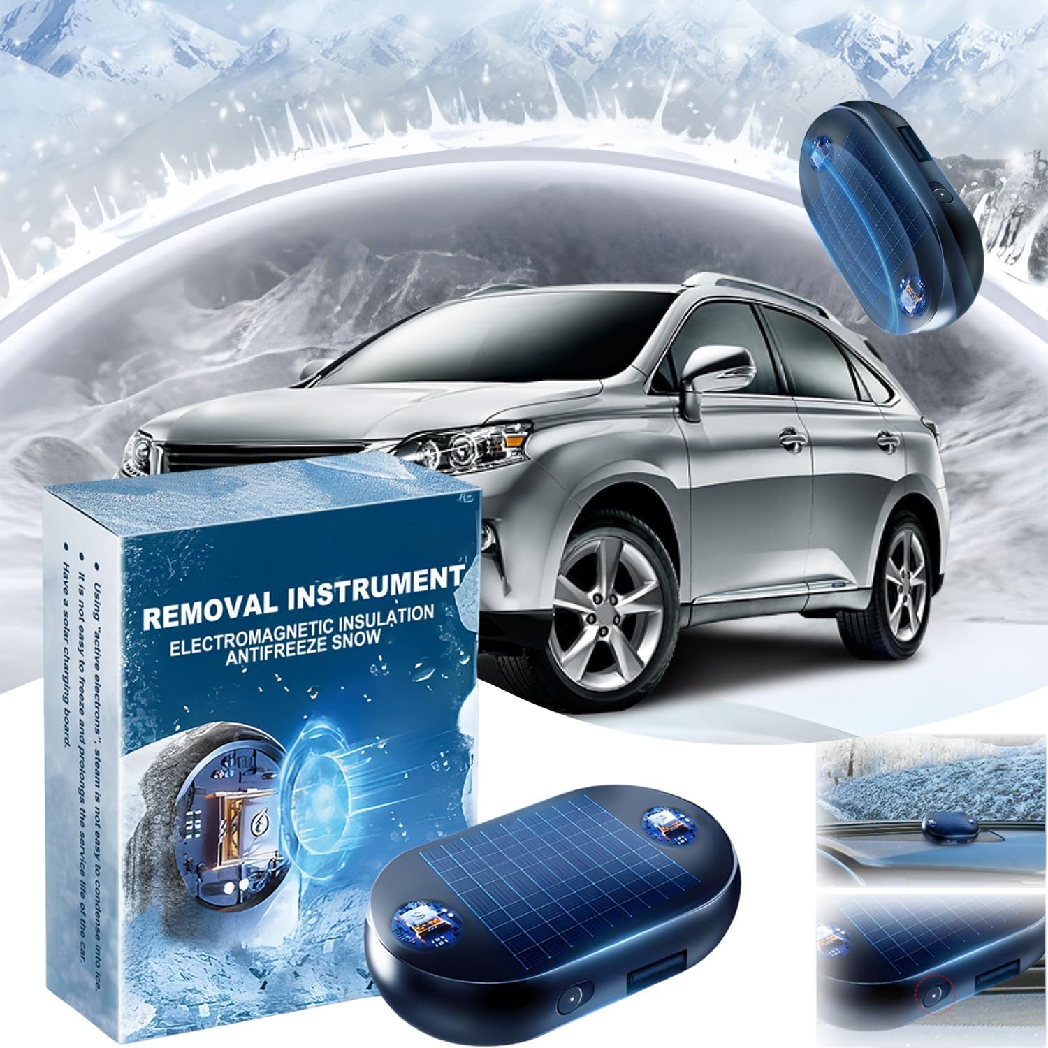Electromagnetic Anti-Freezing Device ~ Enjoy a clear windshield every winter morning.