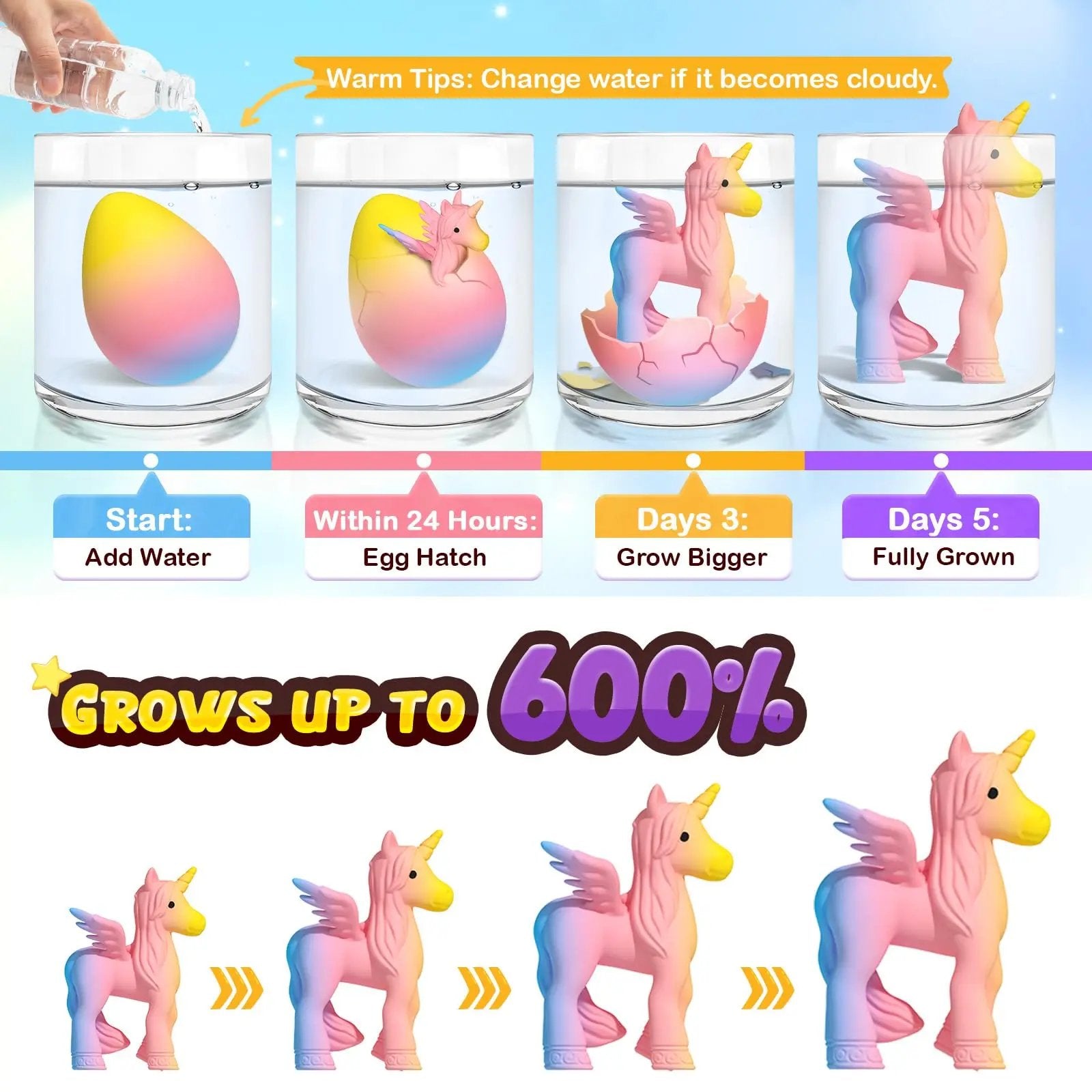 🦄 Magical Hatching Unicorn Eggs (6-Pack)