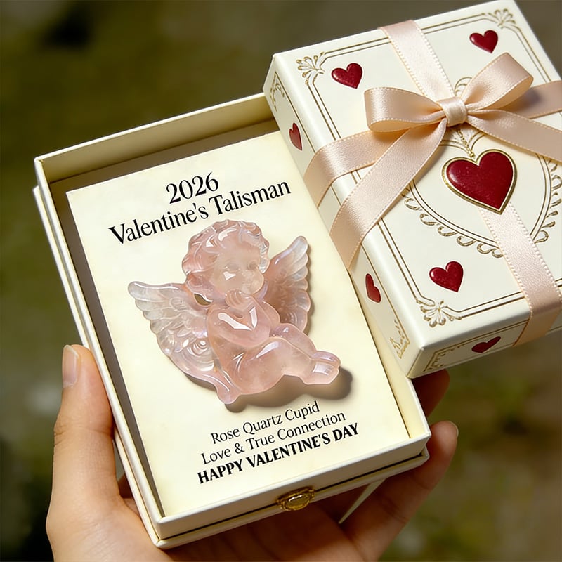 💘2026 Valentine's Hot Sale: Rose Quartz Cupid Pocket Gift