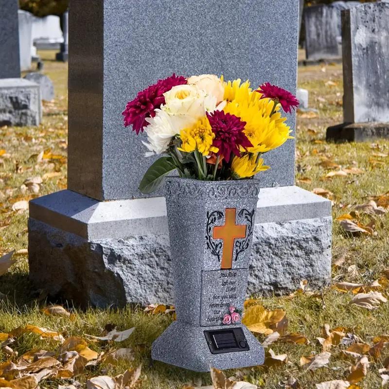 ✨2026 Spring Special Offer 49% OFF💐🕯️Solar-powered Cross Angel Flowerpot Cemetery Vase