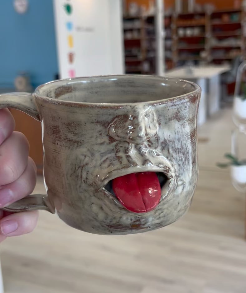 Handmade Face-shaped Ceramic Mug