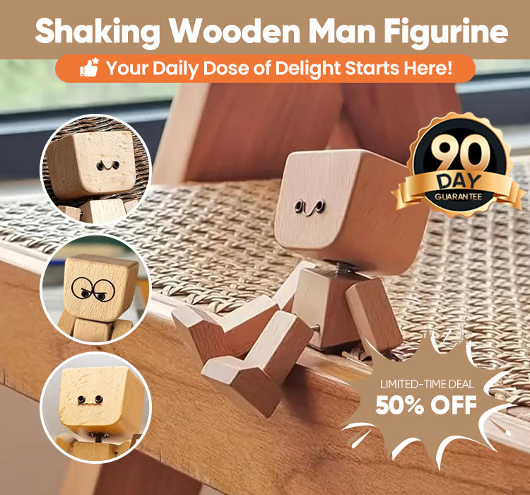 🔥Last Day 49% OFF - ❤🎁Shaking Feet Wooden Figure with 12PCS Magnetic Expressions