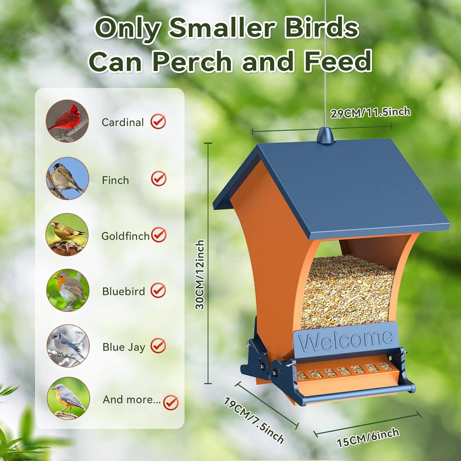 🐦Squirrel Proof Bird Feeder for Outdoors Hanging