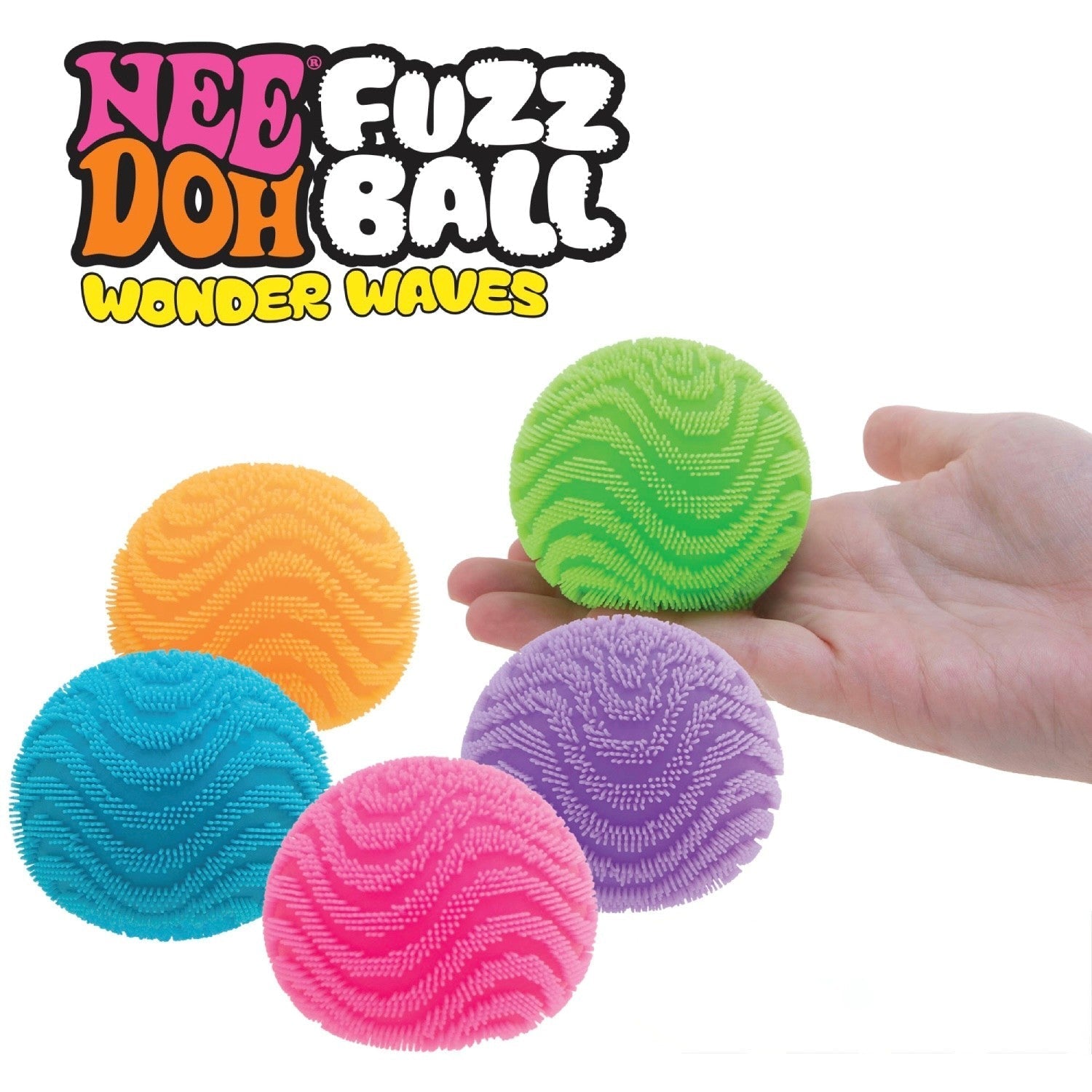 Wonder Waves Fuzz Ball Squishy - Nee Doh - Textured with Varied Tactile Sensory Input