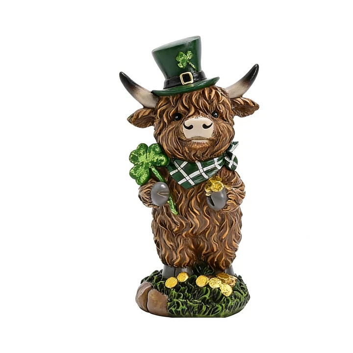 🍀St. Patrick’s Day Highland Cow Figurines💋