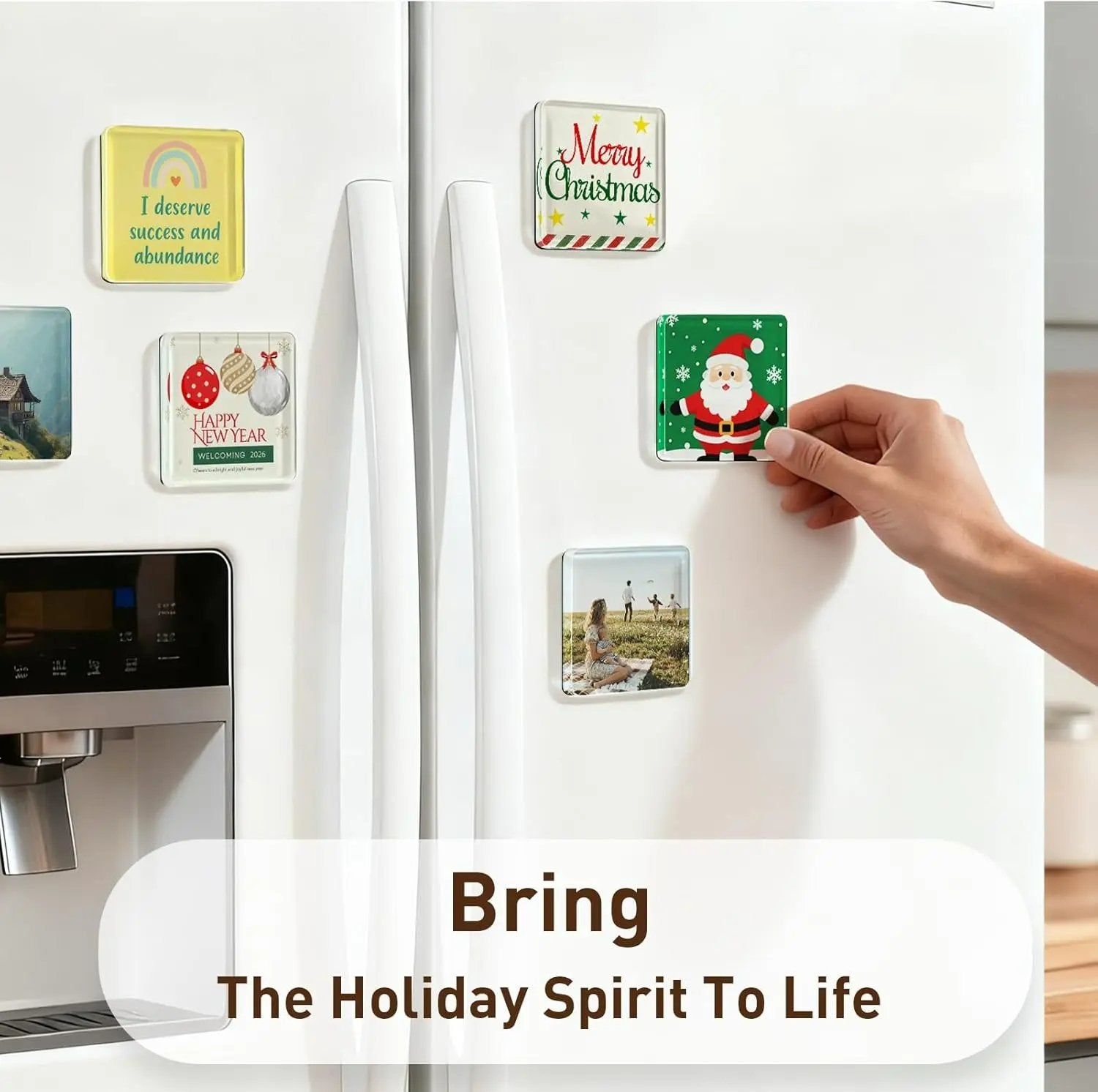 ✂🎞10 Pack 2"x2" Clear Acrylic DIY Fridge Magnets Set with Adhesive Backing – Square Magnetic Photo Frames💕