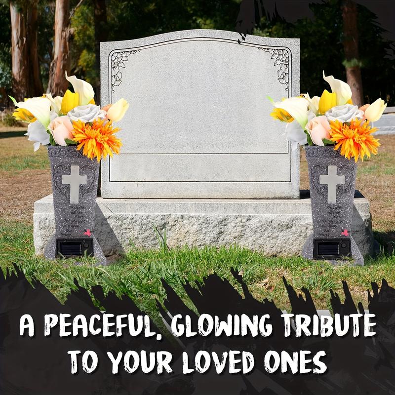 ✨2026 Spring Special Offer 49% OFF💐🕯️Solar-powered Cross Angel Flowerpot Cemetery Vase