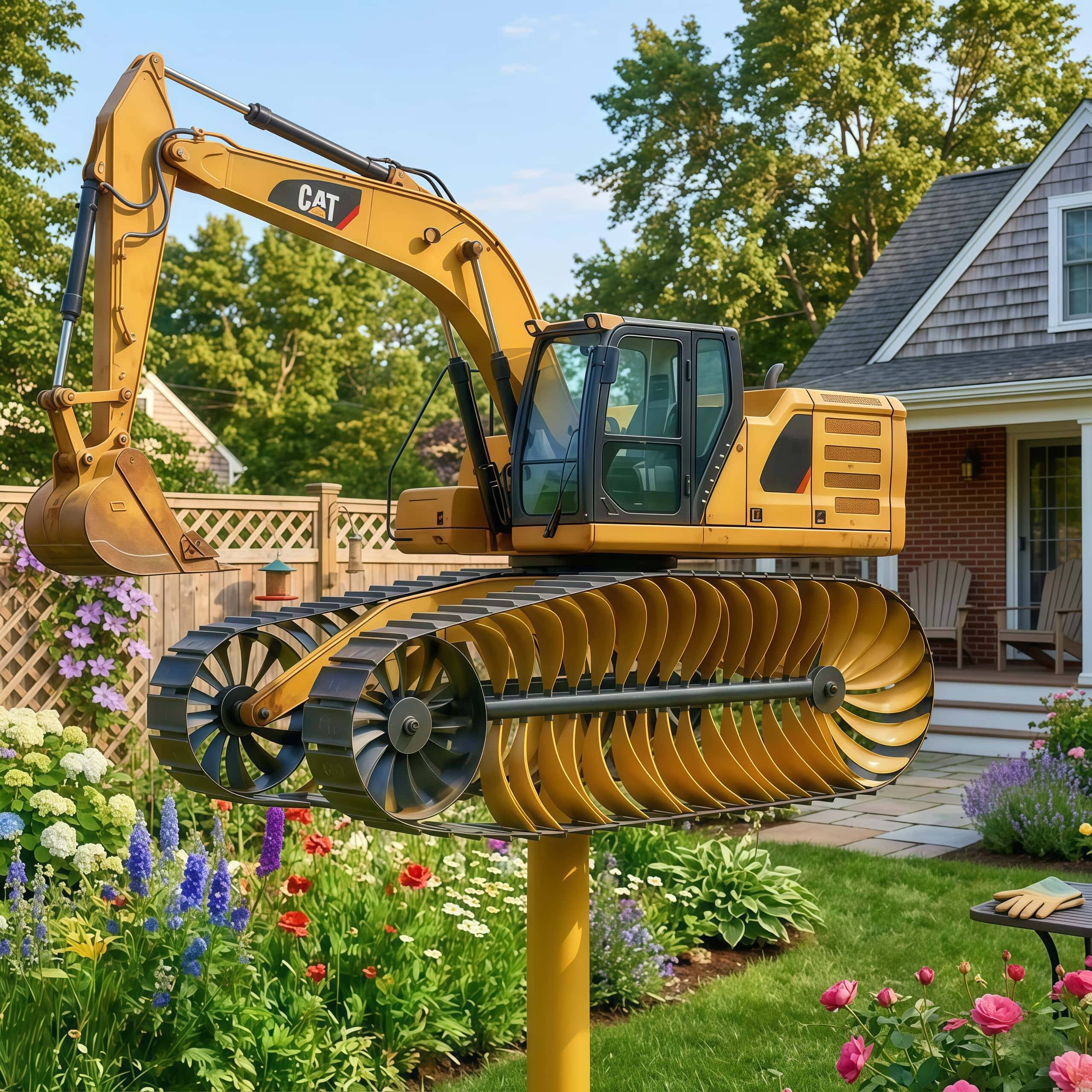 Excavator Garden Wind Spinner