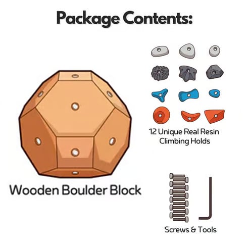 🧗‍♀️Handcrafted Boulder Block - Build Strength and Precision🏆