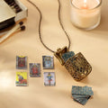 🔥 Last Day 50% OFF – Brass Locket Necklace with 22 Miniature Tarot Cards, 30" Adjustable Chain