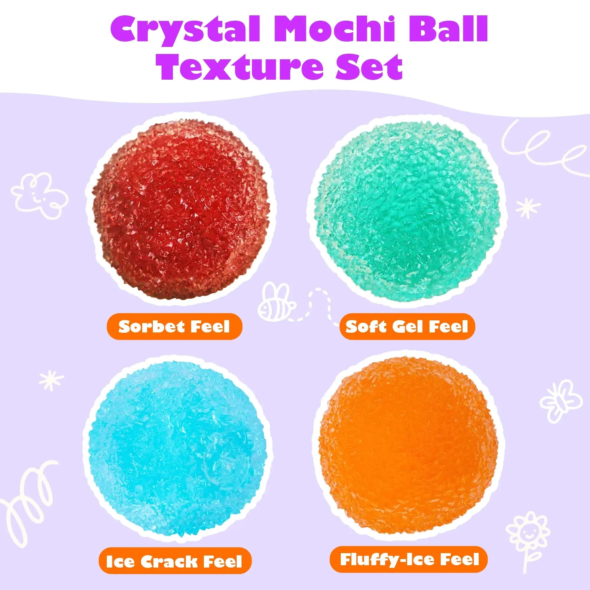🔥Last Day 49% OFF - 💖 Handcrafted Crystal Mochi Ball Squishy Toy – Soft TPR Stress Relief Fidget 💖