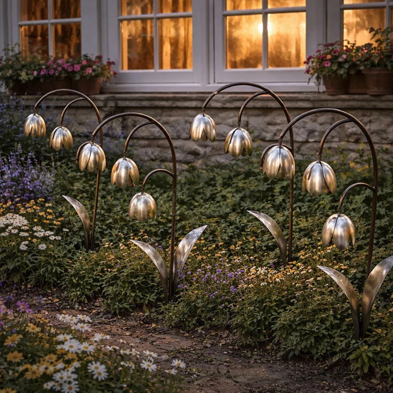 🌸 Artisan Lily of the Valley Metal Garden Stakes – Eternal Bloom for Garden, Walkway, Patio