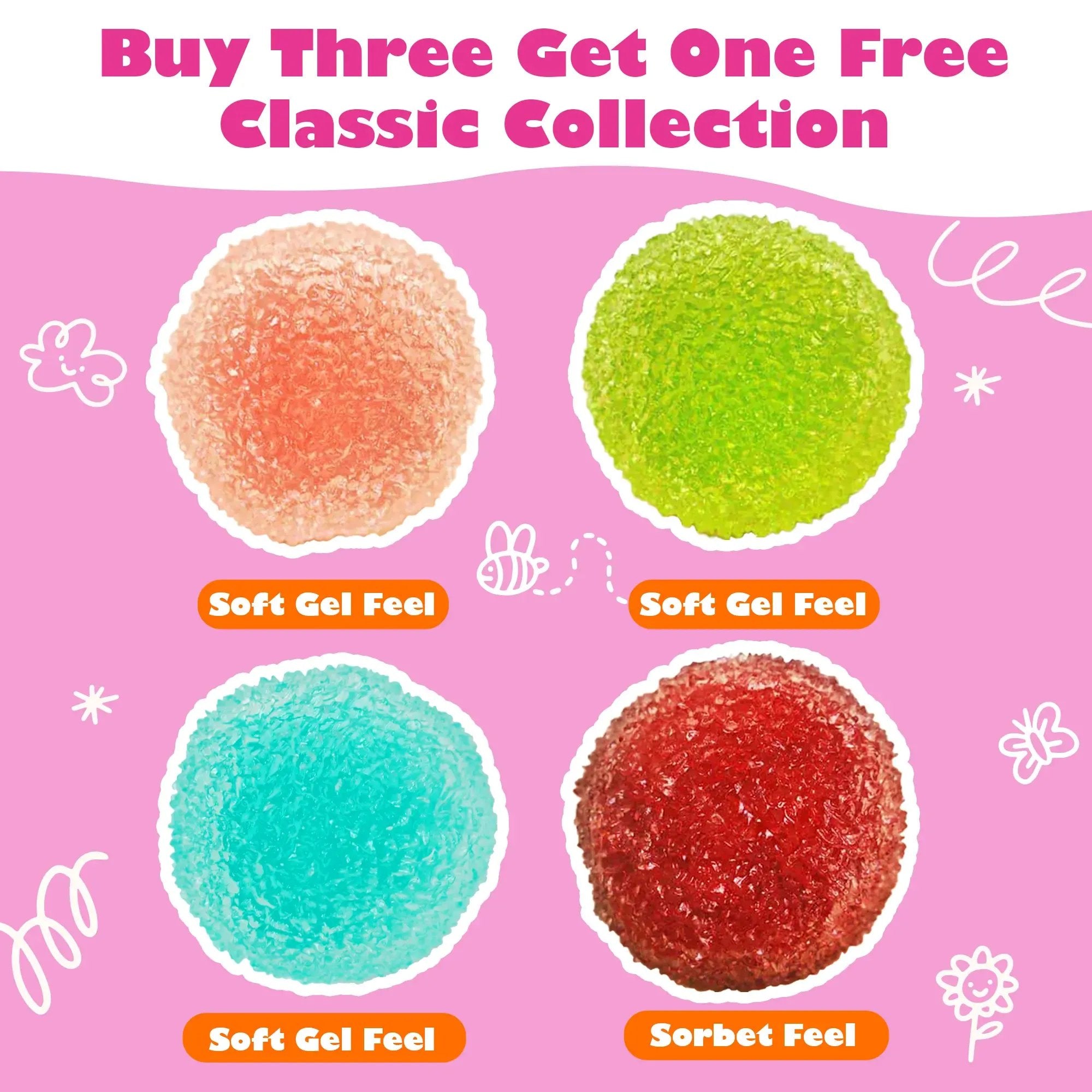 🔥Last Day 49% OFF - 💖 Handcrafted Crystal Mochi Ball Squishy Toy – Soft TPR Stress Relief Fidget 💖