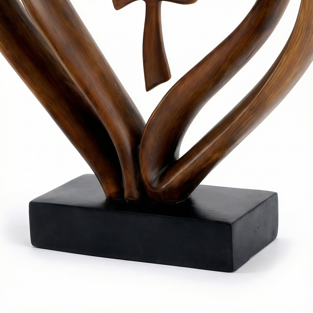Marriage Takes Three – Entwined Heart & Cross Christian Wedding Sculpture