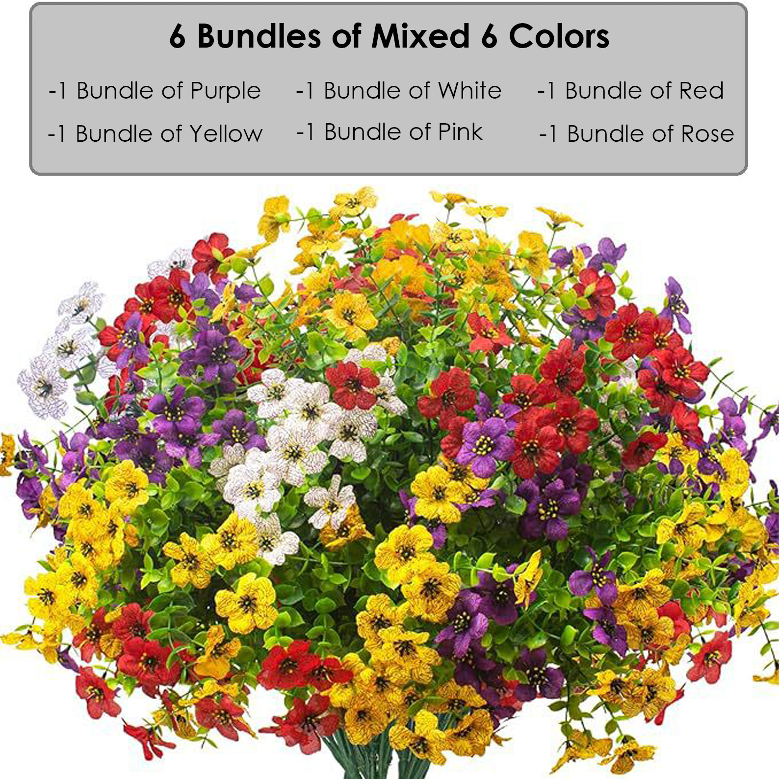 ⚡50K+ SOLD!💥Last Day Promotion!🌺UV Resistant Colorful Artificial Flower