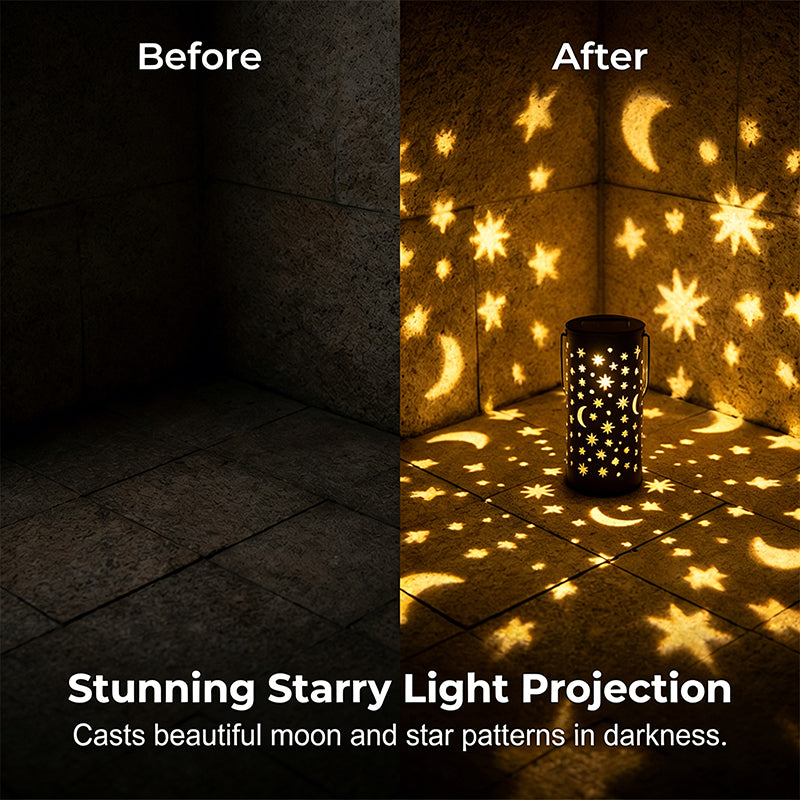 Solar Garden Stake Lights with Star & Moon Projection