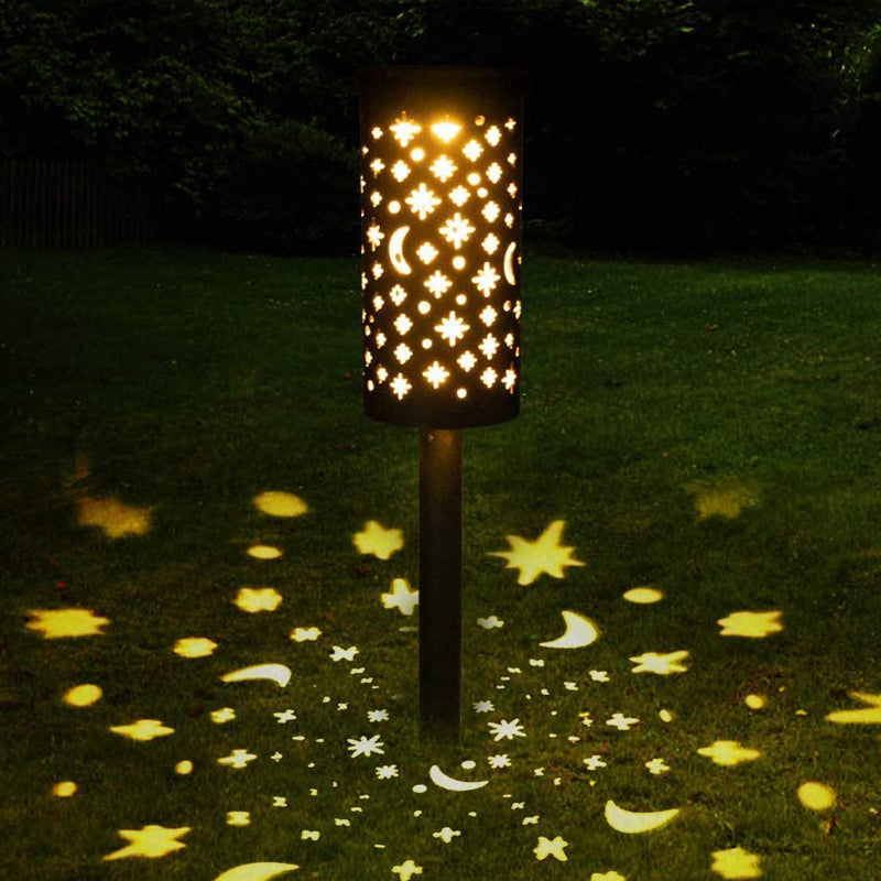 Solar Garden Stake Lights with Star & Moon Projection